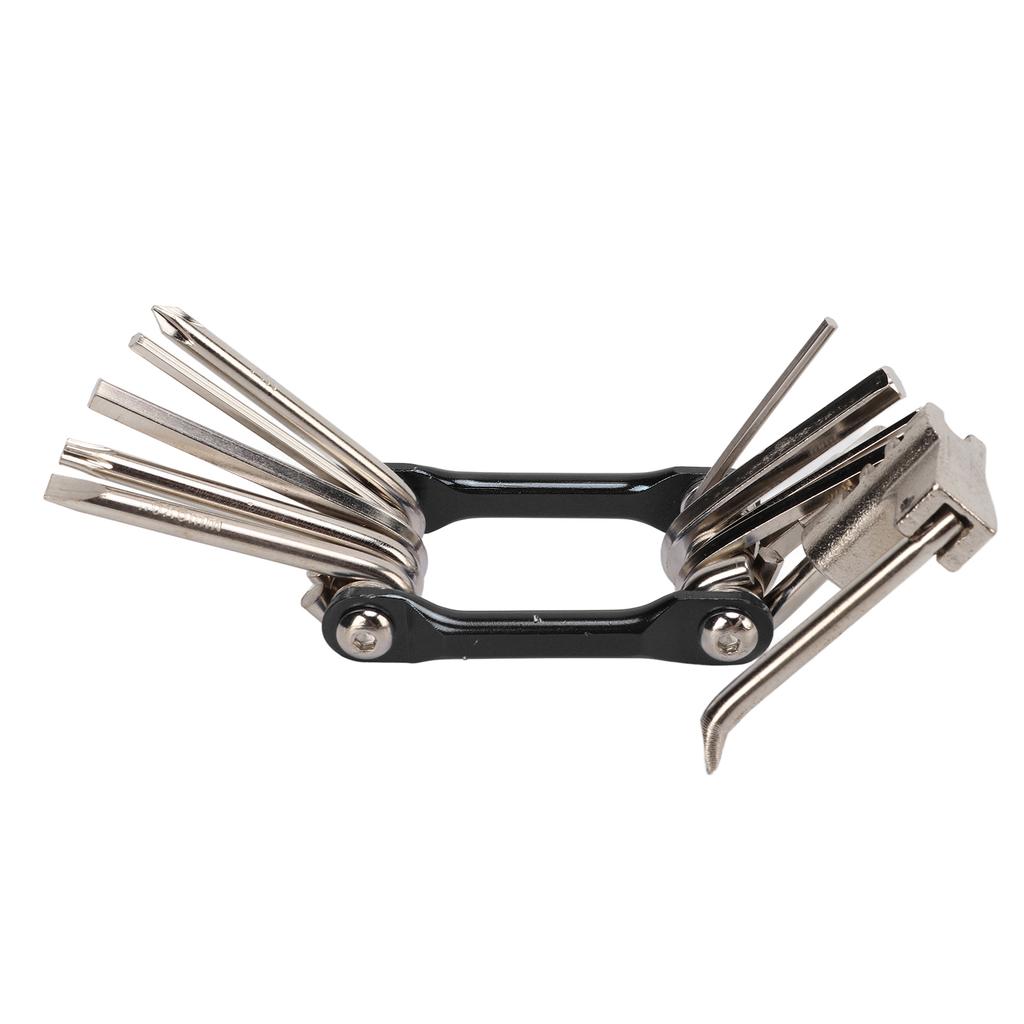Bike Repair Tool 11 in 1 Light Folding Tool Durable Easy Carry Daily Operations Bike Wrench SetBlack