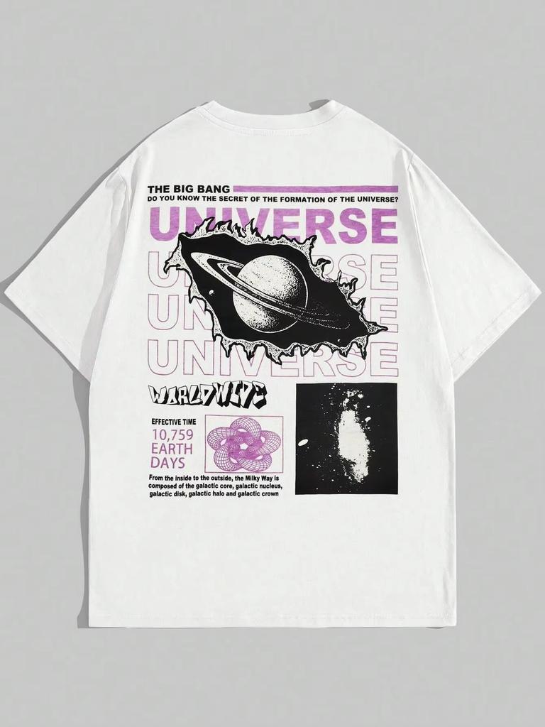 The Secret Of The Big Bang In The Universe Men T Shirts Summer Cotton O-neck Breathable Loose Clothes Hip Hop Street Tees