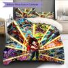 Juego de Ropa de Cama con Estampado de Dibujos Animados Colcha Funda de Colcha Funda de Almohada Decoración del Hogar Regalo de Cumpleaños (1 * funda nórdica + 2 * fundas de almohada, sin núcleo)