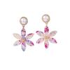 Spring and summer vacation style flower acrylic earrings ins petal earrings island vacation accessories