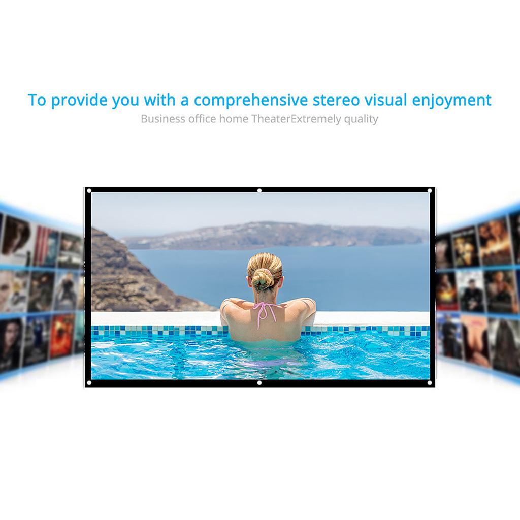 84in Portable Projector Screen HD 16:9 White   Indoor Outdoor Movie Screen for Home Thter Conference Room Projection