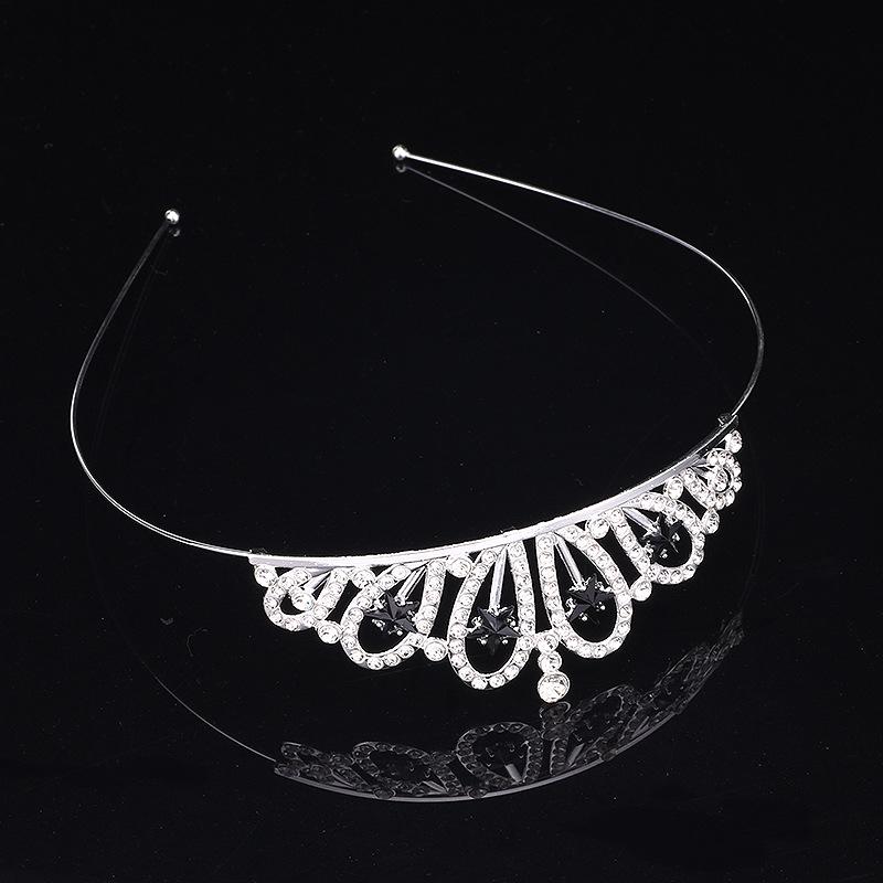 New Girls Alloy Rhinestone Crown Star Headband Headdress Multi Color Birthday Crown Princess Headband Accessories