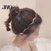 Simple Headband Women Metal Geometry Wave Shape Hair Hoop Non-slip Non-Slip Elastic Design Bang Hairband Accessories