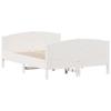 Vidaxl Bed Frame Without Mattress, White, 120X190 Cm, Solid Pine Wood