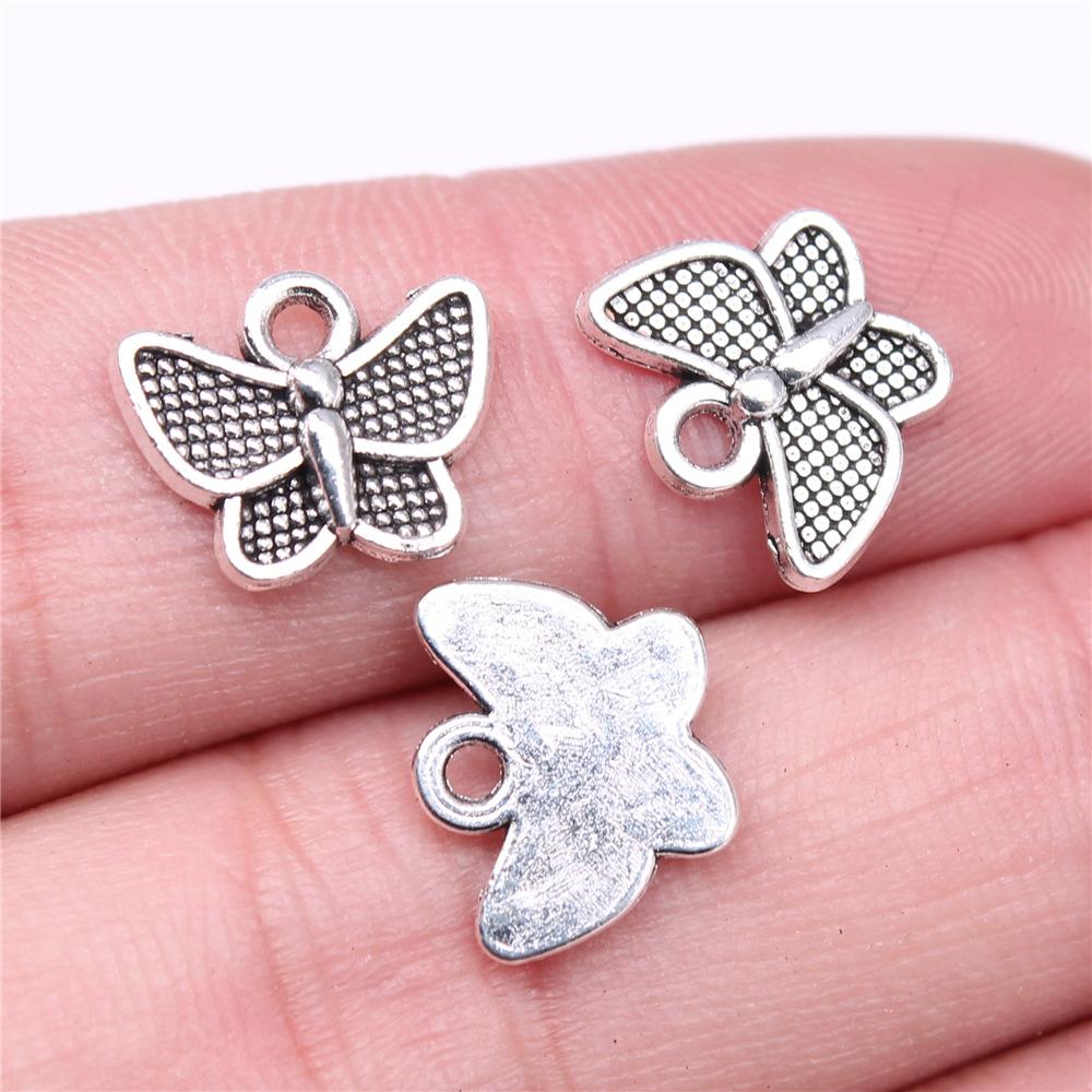 20 Stück Anhänger Schmetterling Antiksilber Farbe Anhänger DIY Basteln Herstellungszubehör Handgemachter Tibetischer Schmuck
