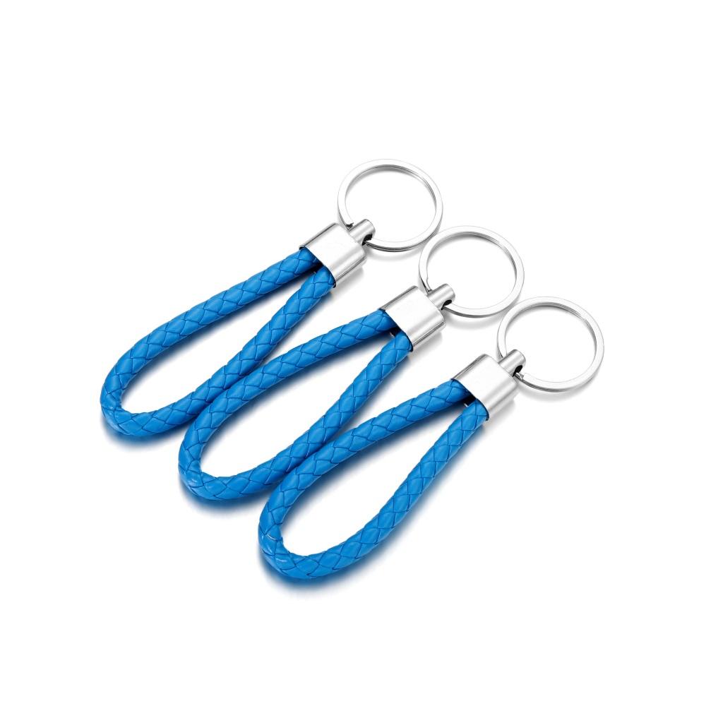 5Pcs/Pack PU Leather Braided Woven Rope Keychain DIY Bag Pendant Key Chain Holder Car Keyring Simple Multiuse Key Holder Gifts