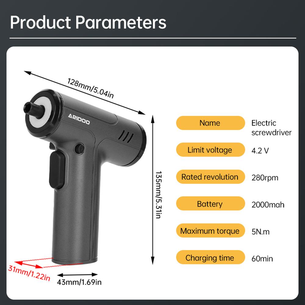 4.2V Electrical Screwdriver Set USB Rechargeable 2000mah Adjustment Power Dril Multi-function Disassembly Torque Repair Tool Kit
