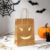 Cute Candy Packaging Halloween Bags with Luminous Pumpkin Ghost Prints, Thickened Event Supplies Paper Gift Bags, Trick or Treat Party Favors