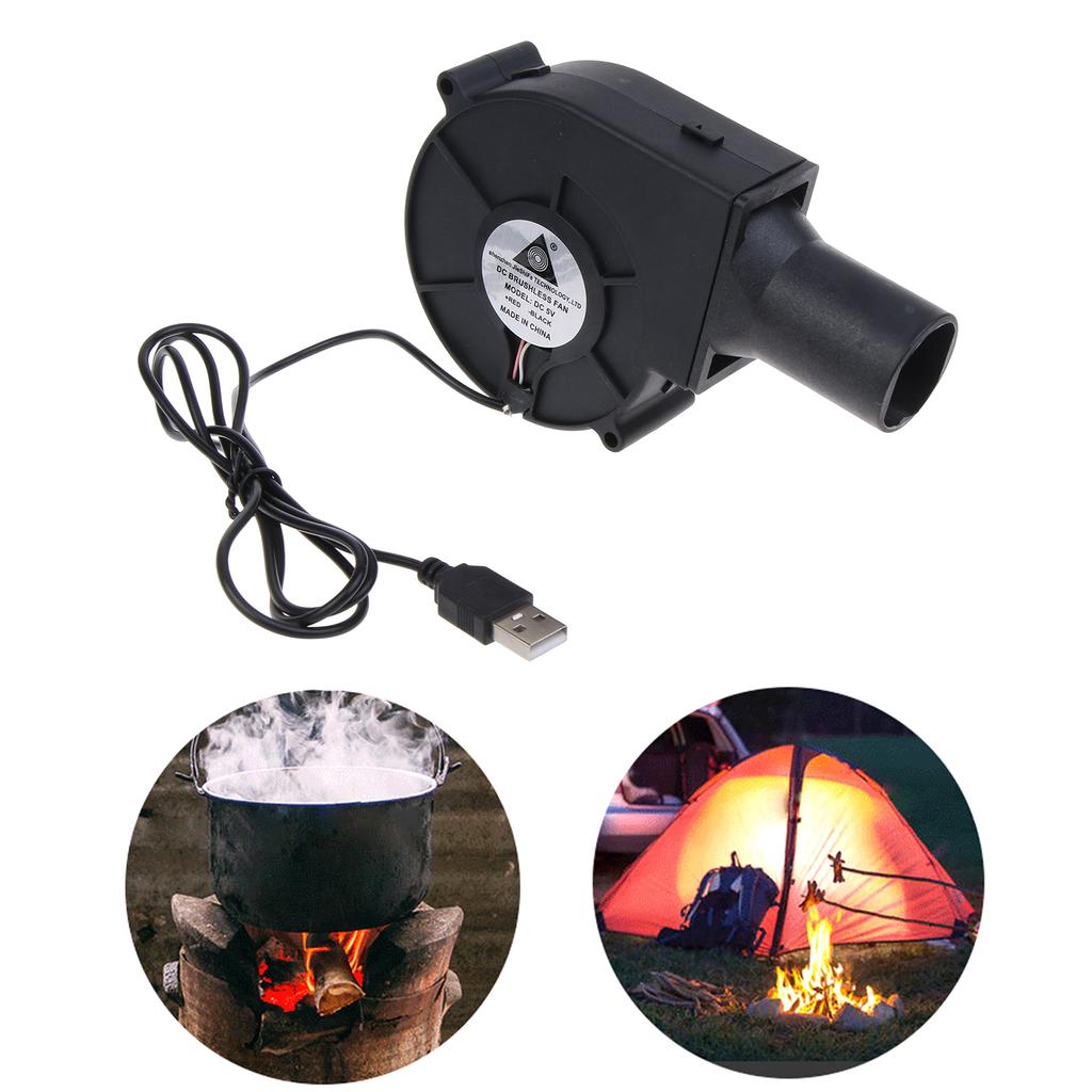 5V USB Air Blower Grill Wood Stove Outdoor Mobile Portable USB Barbecue Fan Outdoor Camping Picnic Grill Cooking Fan