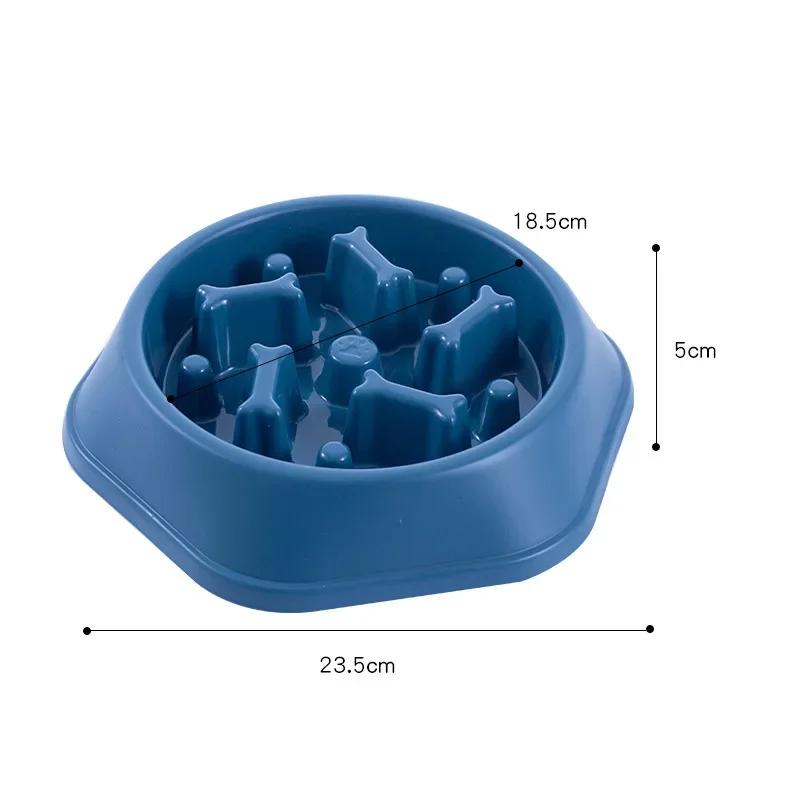 

Pet Slow Food Bowl Anti-choking Feeder PP Plastic Dish Bowl Home Dog Eating Plate Anti-gulping Feeding Supplies dog bowl синий