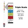 Triple Scale Hydrometer High Accuracy 1Pcs Specific Gravity Tester for Alcohol Brix Measurement Mead Winemaking Home Use