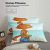 Blue Seaside Bedding Set Softville Cozy Town Cute Fern the Quilt Fox With Duvet Cover & Pillowcase For Children's Bedroom Decor