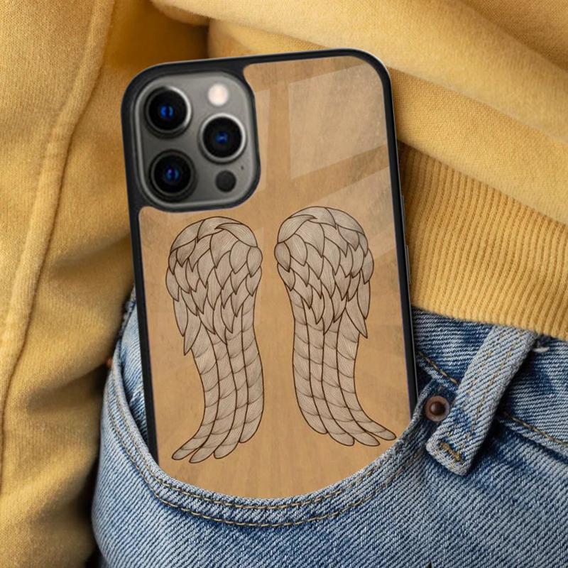 Daryl Dixon Wings Zombie Soft Phone Case for iPhone 17 Air 16e Pro max 15 Pro 13 14 Plus 11 12 MagSafe Magnetic Coque