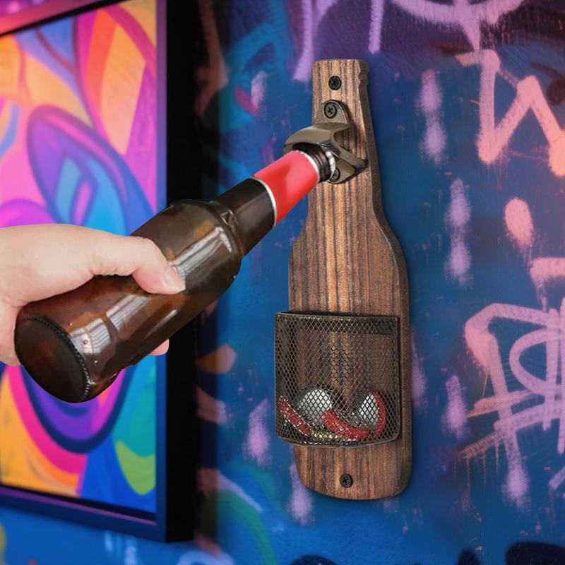 Nástěnný otvírák na láhve Vintage otvírák na pivo a konzervy Nástroj Vintage kuchyňský gadget Kreativní prostorově úsporný bytový dekor Pro bar kavárnu