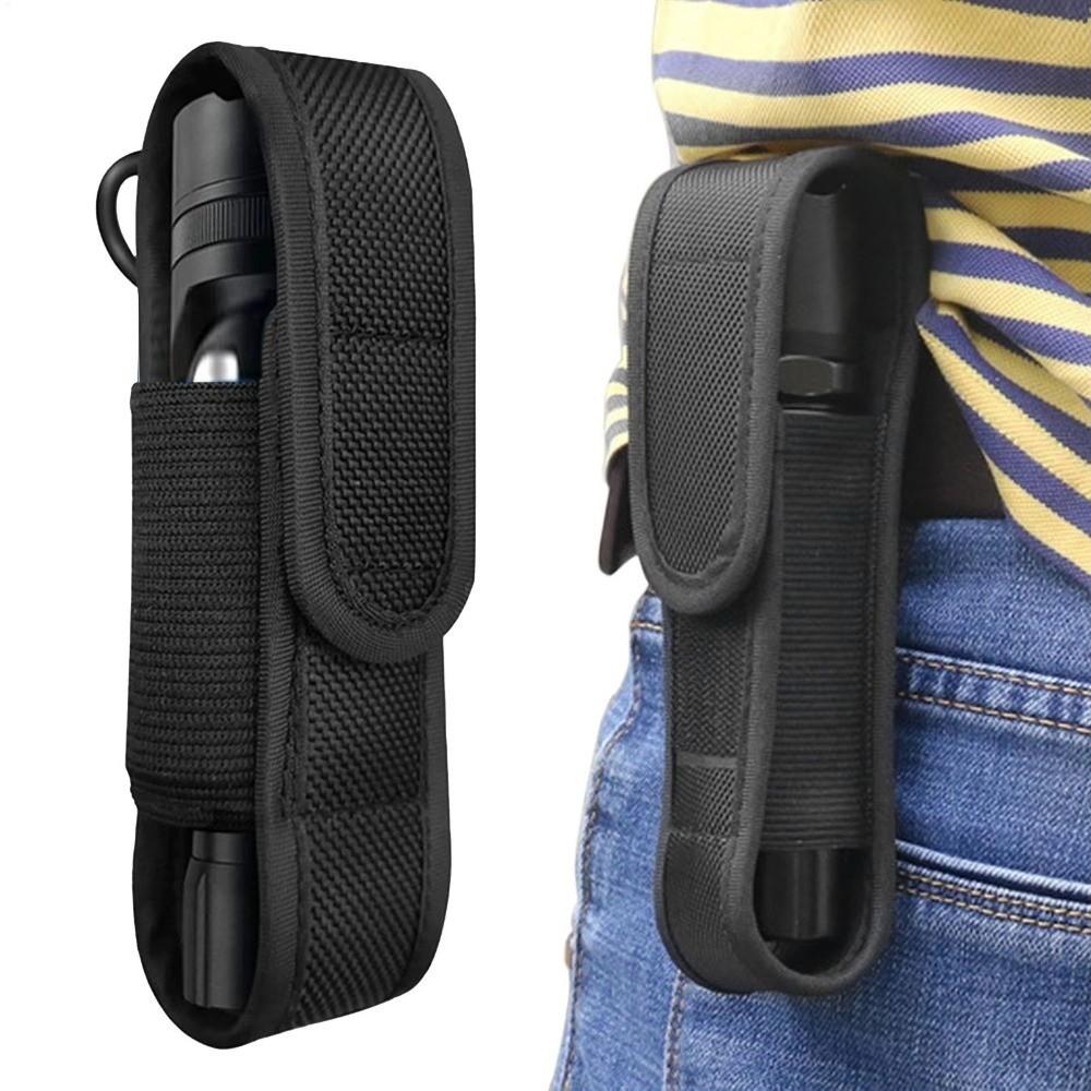 Adjustable LED Torch Pouch Hook and Loop Closure Nylon Torch Cover Flashlight Pouch Outdoor Use