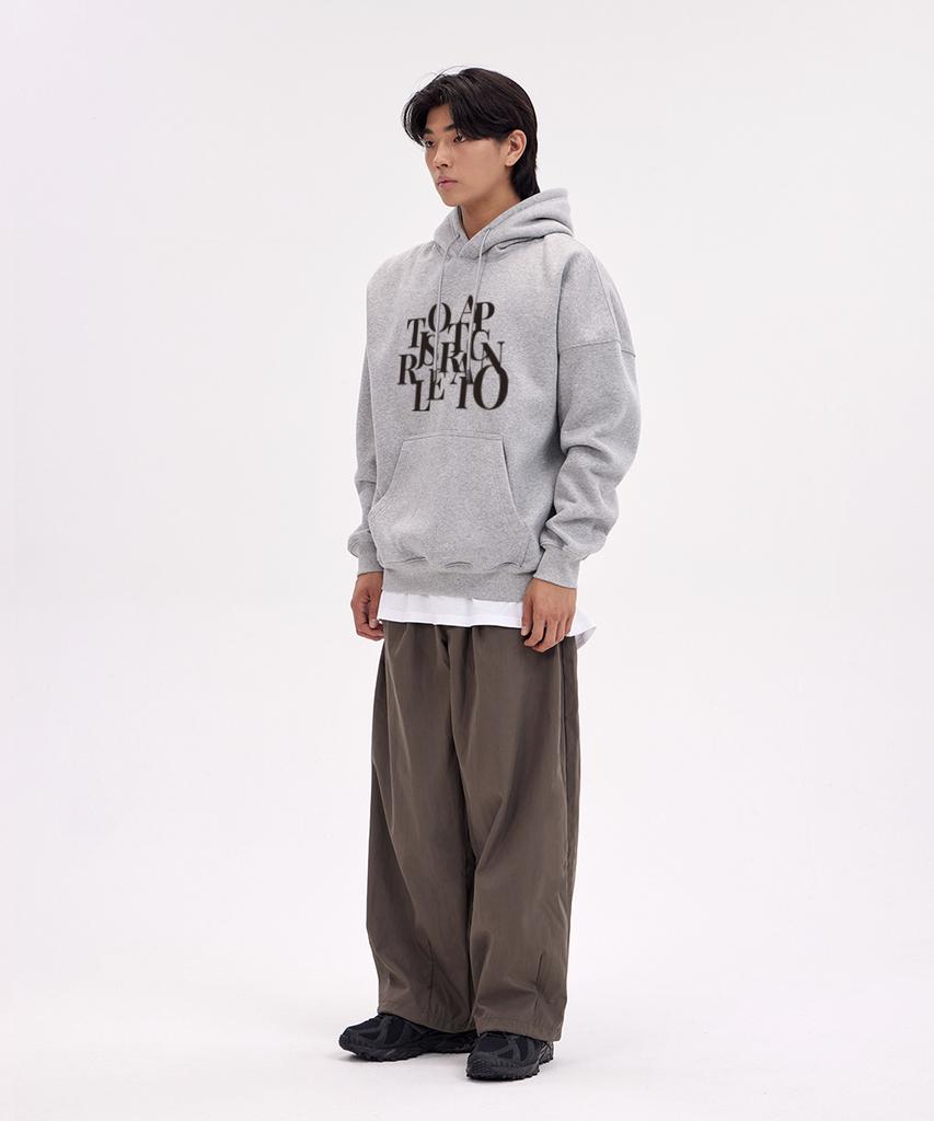 Big Logo Oversized Wide Shoulder Hoodie_Melange