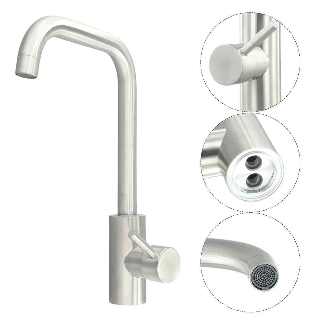 1 Pack Kitchen Sink Faucet Stainless Steel Hot And Cold Mixer Faucet Single Handle Kitchen Anti-corrosion