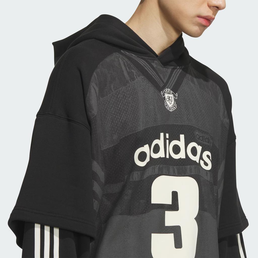 adidas Originals FW25 Team Fake Two-Piece Sports Hoodie Long Sleeve Sweatshirt Men Hoodies KC2607
