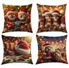 New Christmas Pillow Cover Polyester Christmas Tree Print Home Cushion Cover Living Room Sofa Cushion Cover