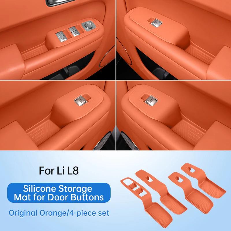 For Li Lixiang L6 L7 L8 L9 Car Door Storage Box Handle Mat Silicone Door Slot Mat for L6/7/8/9 Car Door Button Storage Mat
