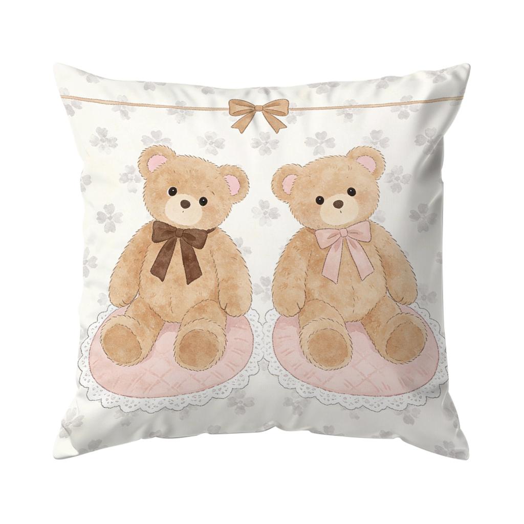Cute Bear Cushion Pillowcase Printed Polyester 40/45/50Cm Throw Pillowcover Decorative Sofa Cushion Pillowslip Home Decor