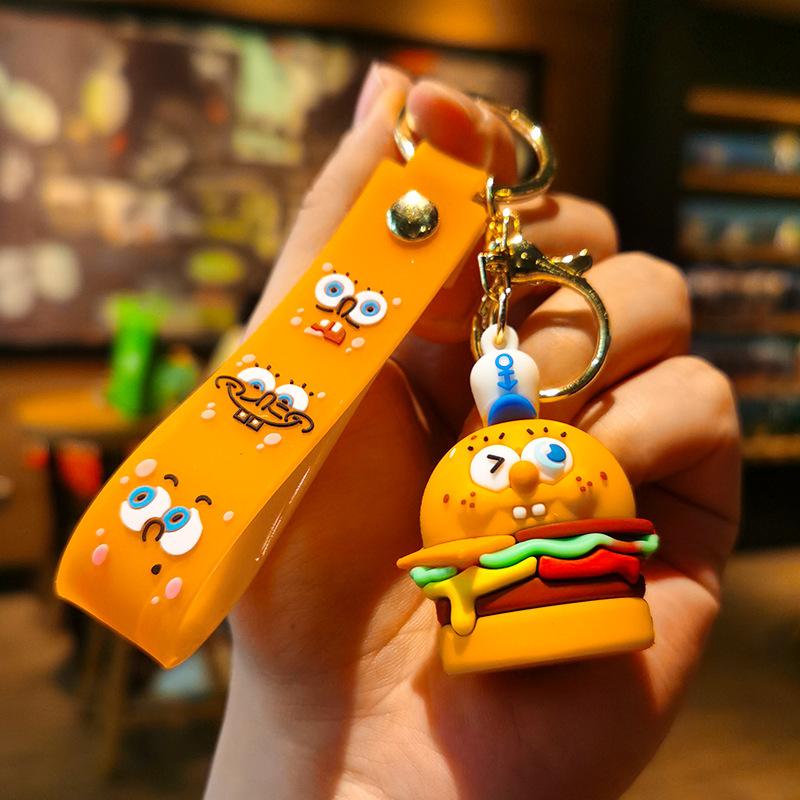 

Hamburg SpongeBob Cartoon Cute Doll Car Keychain Couple s Bag Keychain Kawaii Cute Personalized Gifts Y2k Fashion Toys Anime