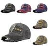 Vintage Skull Embroidered Baseball Cap Sun Hat Washed Cotton Curved Brim Adjustable Size