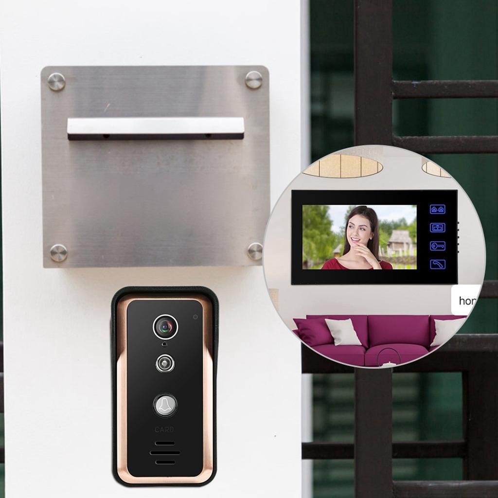 2 Monitor RFID IR Camera 7in Wired Video Intercom with Electric Control Lock