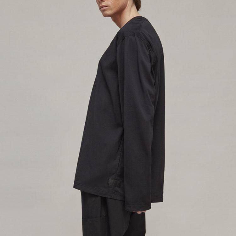 Y-3 FW22 Solid Color Loose Fit Crew Neck Long Sleeve T-Shirt Unisex Tops Black H44794