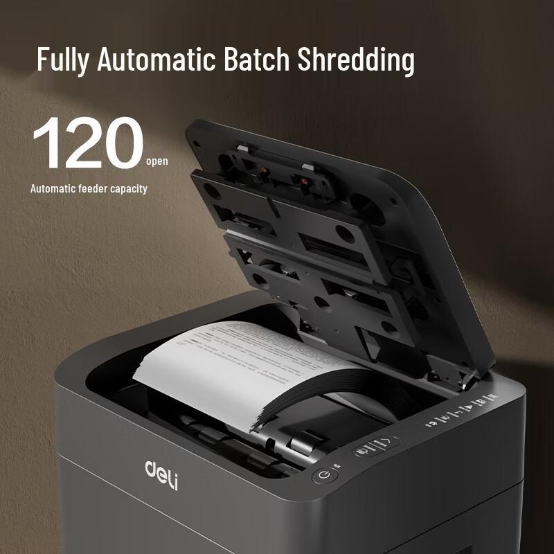 Deli G6 120-Sheet Auto-Feed Cross-Cut Paper Shredder CN plug (adapter included)