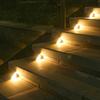 4 PCS LED Solar Step Lights, Waterproof Outdoor Stair Lights, Solar Deck Lights Outdoor Solar Landscape Lighting for Yard, Patio