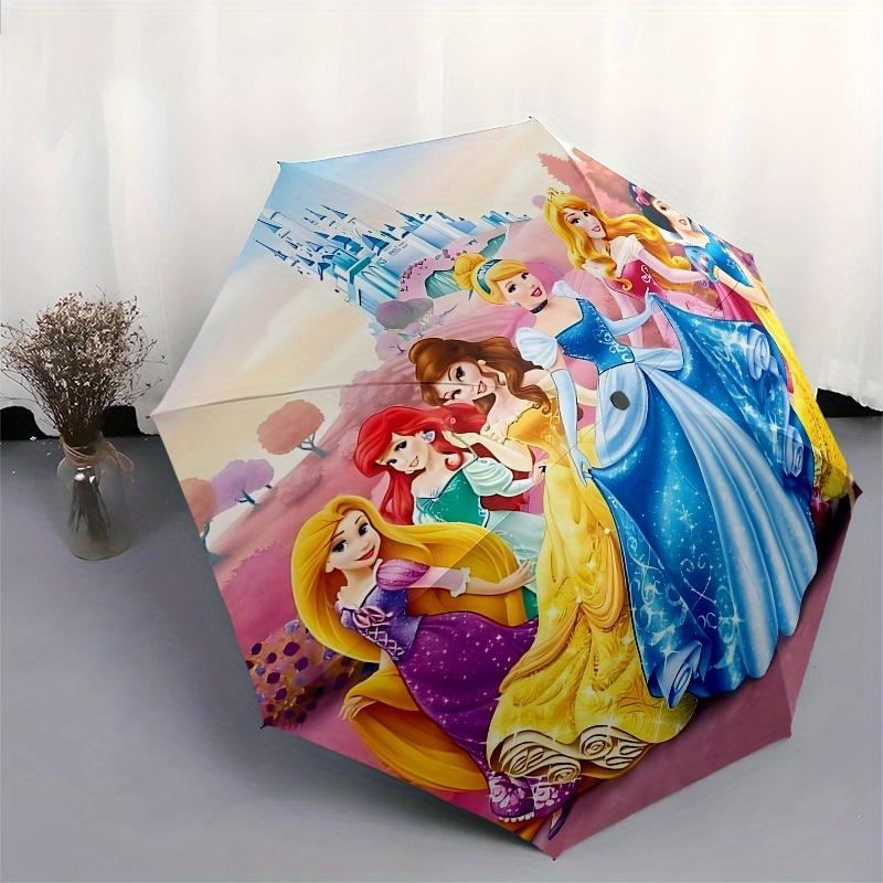 Princesses Castle Automatic Opening and Closing Umbrella, Compact Travel Umbrella, Lightweight and Portable, Suitable for Beach Commuting Bu