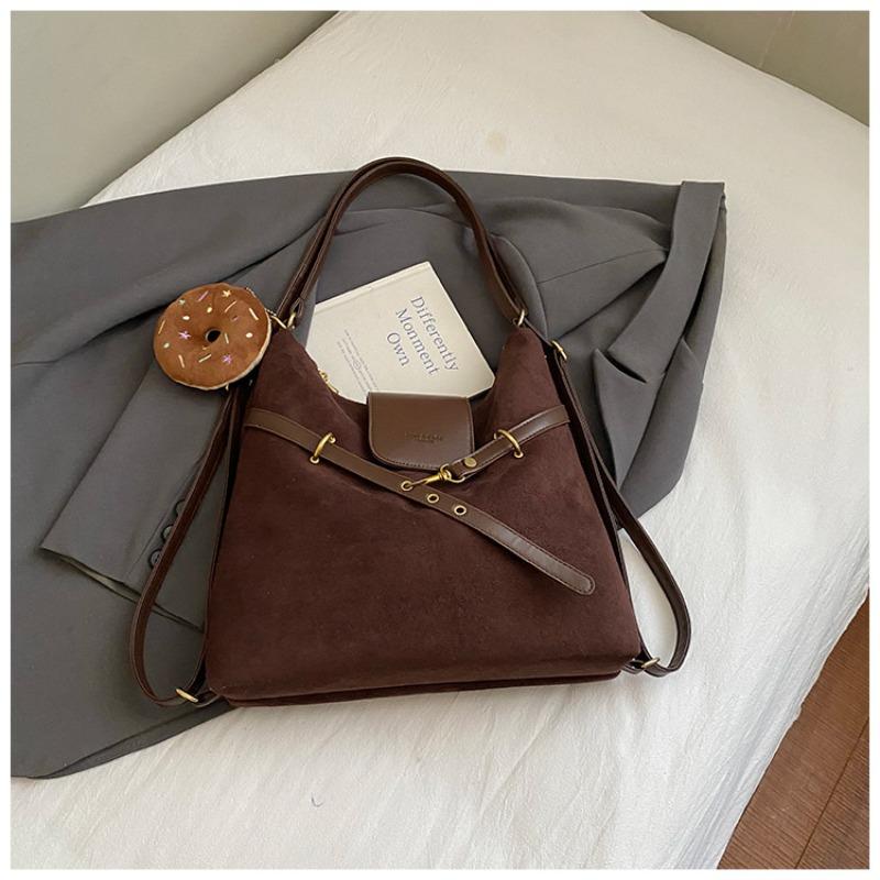 Großes Fassungsvermögen Wildleder Rucksack Damen Herbst Neue Mode Pendeln Einfach Mode Umhängetasche Tragetasche Damen