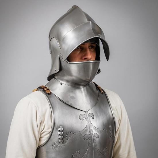 Medieval Gothic Sallet Helmet Authentic Steel Armor Replica for Renaissance Fair, LARP, Cosplay Collectors Gift
