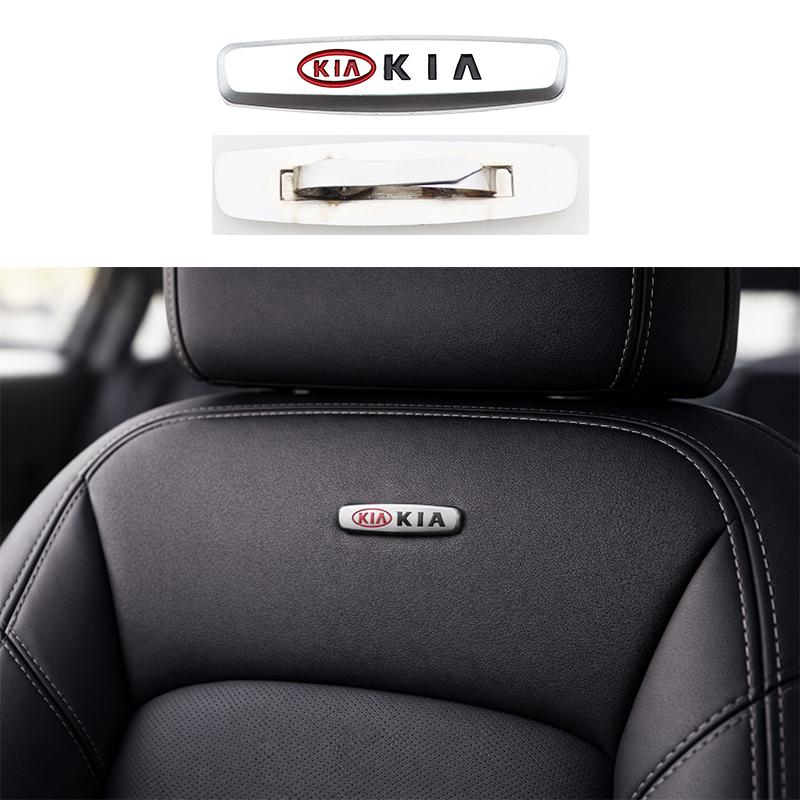 AIJ1 2pcs/1pair kia metal Car seat Emblem Car Internal Clips Console Decoration Badge Sticker Car Emblem styling Accessories