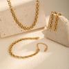Boucles d'oreilles pendantes maille chaîne pour femmes, Boucles d'oreilles maillon long, Bijoux Hiphop minimalistes en acier inoxydable
