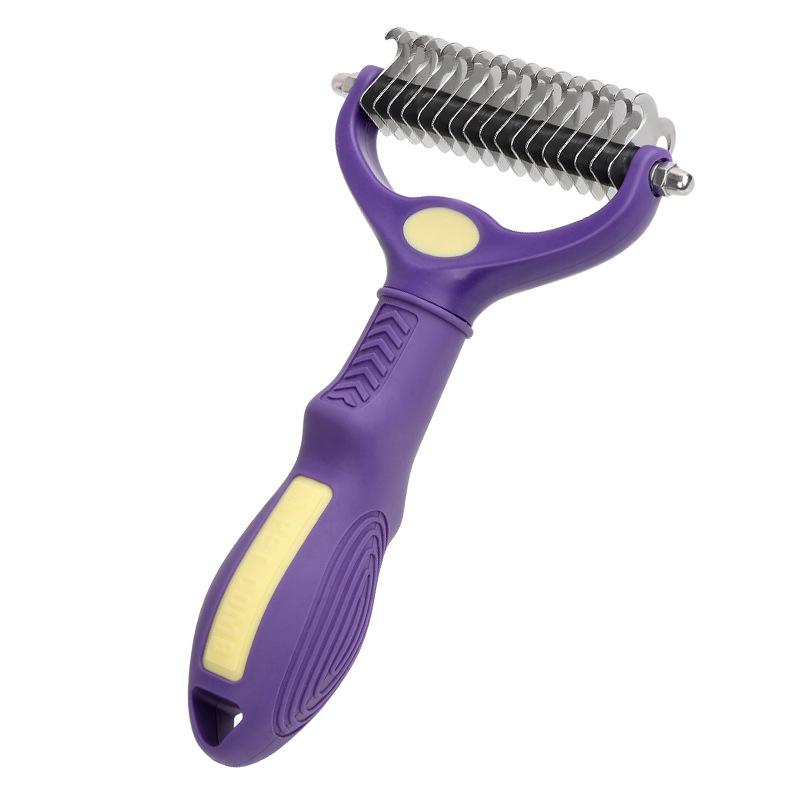 Foldable Double Sided Dog Brush Knife Knot Opening Dematting Undercoat Rake for Thick Hair Pets Hair Remover Furminator Perros