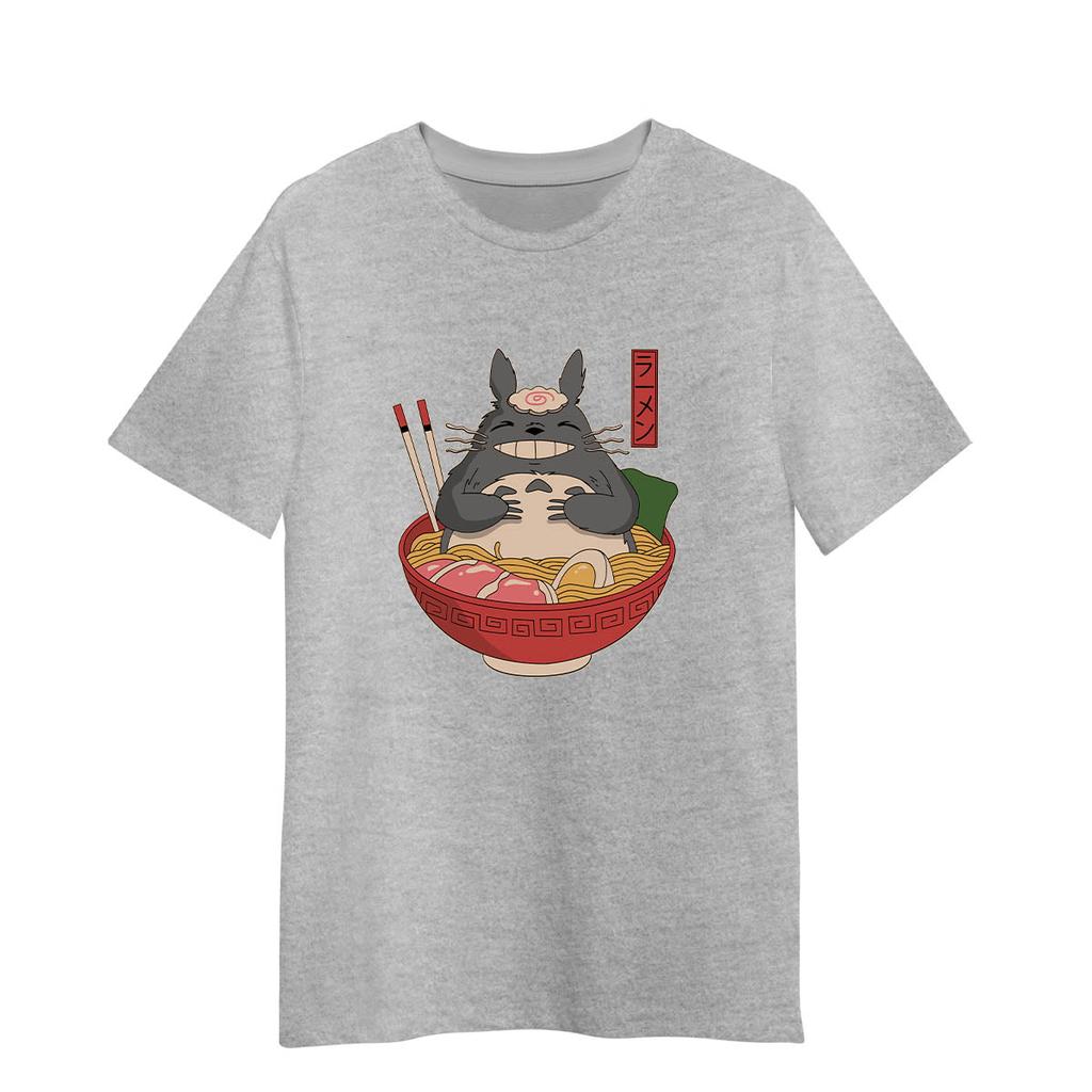 Totoro In The Ramen Bowl Cartoon Anime My Neighbor Totoro Adult Unisex T-shirt