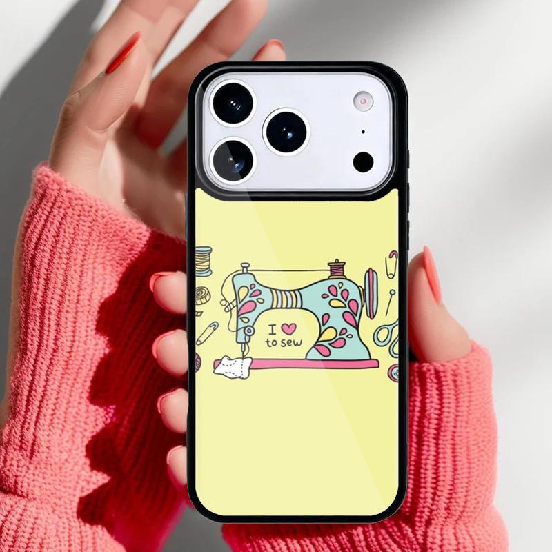 

Sewing Machine Phone Case for iPhone 17 Air 16e 15 14 13 Pro Max Back Cover for 12 11 Pro Coque iPhone 11