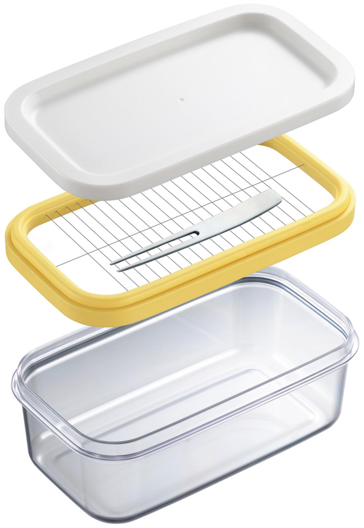 Akebono Sangyo Butter Case with Cutter and 200g 5g Cutting Made in Fork, Capacity, Function, Japan, ST-3005