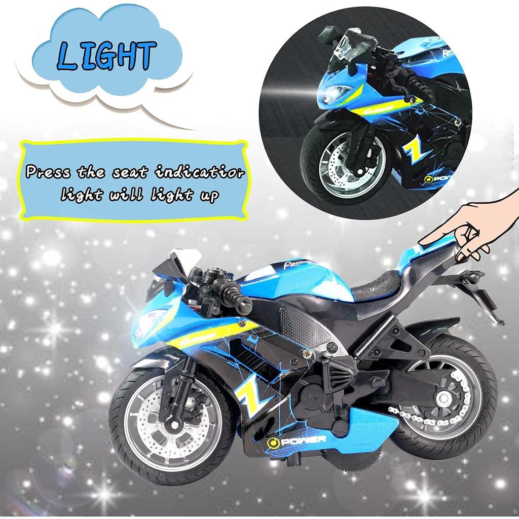 1/14 Kawasaki Miami Motorcycle Toy, with Light and Music Toys Motorcycle Diecast Models, Toy Motorcycles for Boys, Toy Motorcycle for Kids 3-9