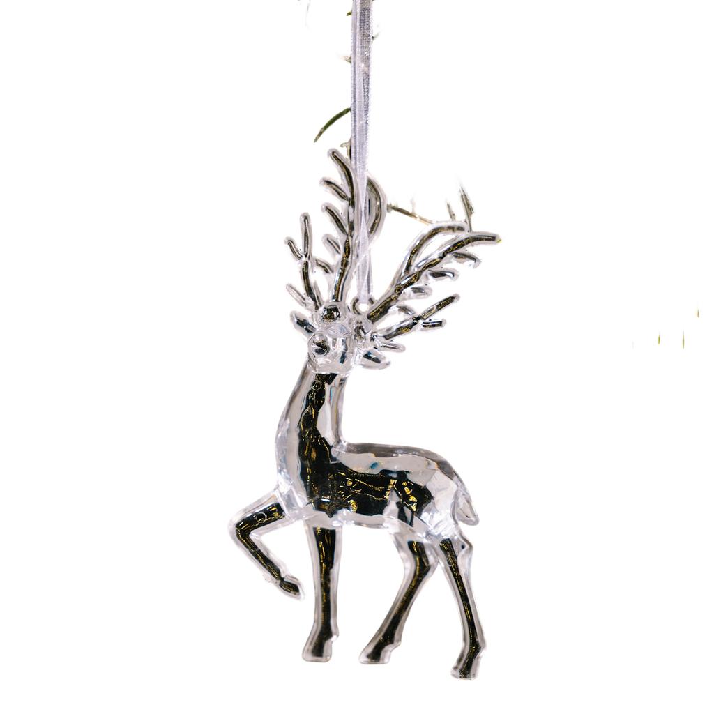 Acrylic Transparent Elk Pendant Christmas Decoration Elk Ornaments Small Tree Atmosphere Layout Pendant