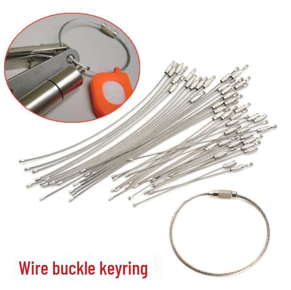 

Stainless Steel Wire Rope Keychain with Lock Buckle
