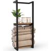 Wall Mounted Vertical Towel Rack Space Saving Toilet Paper Holder Set  Bathroom Organization