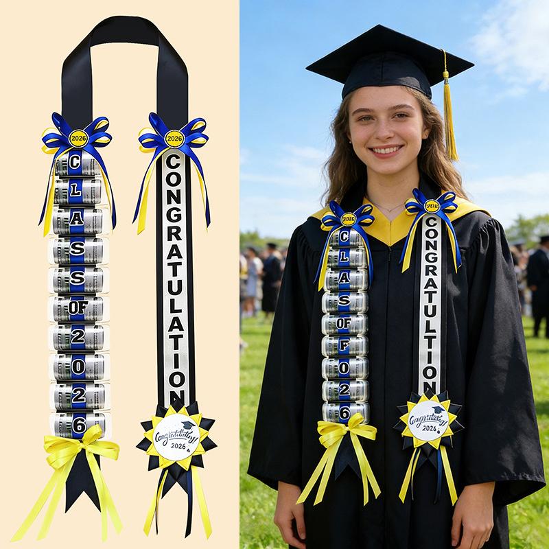

Class Of 2026 Graduation Leis Multiple Wrap Honor Rope Graduation Ribbon Leis Congratulations Graduation Party Supplies жёлтый