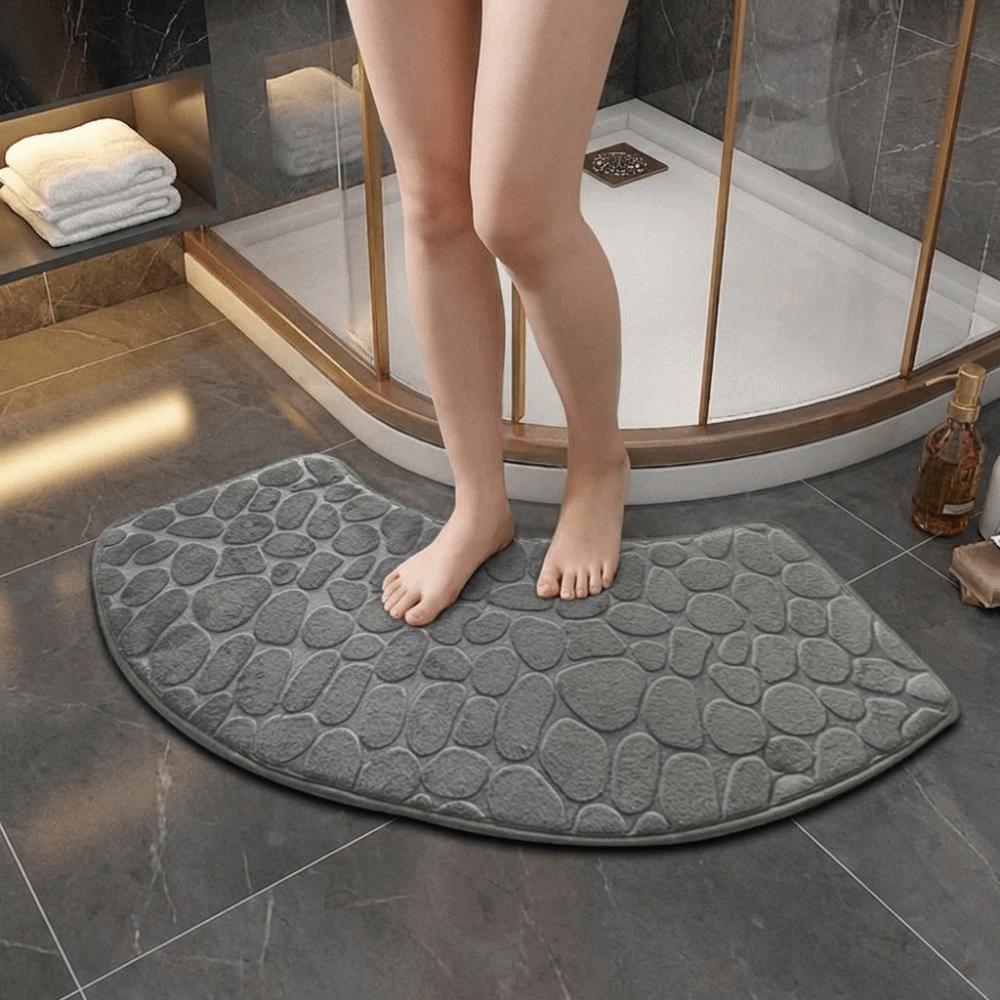 Thickened Cobblestone Bathroom Floor Mat Dirt-resistant Absorbent Floor Mat  for Toilet