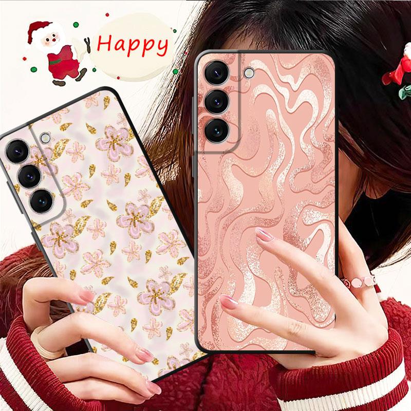 Phone Case For Samsung Galaxy S23 S22 S21 S20 Fe Ultra S10 S9 S8 Plus Note 20ultra 10plus Cover Rose Gold Pink Queen Princess