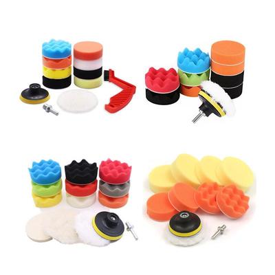 Zestaw 3" Gąbek do Polerowania i Woskowania Samochodu z Podkładką Mocującą