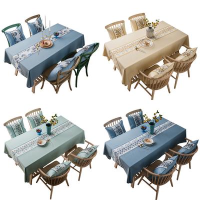 Jacquard Tablecloth Solid Color Cotton And Linen Imitation Dining Table Tablecloth Imitation Cotton And Linen Tablecloth