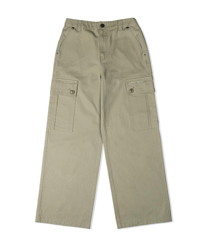 WACKY WILLY Women'S Cotton Cargo Pants Light Khaki